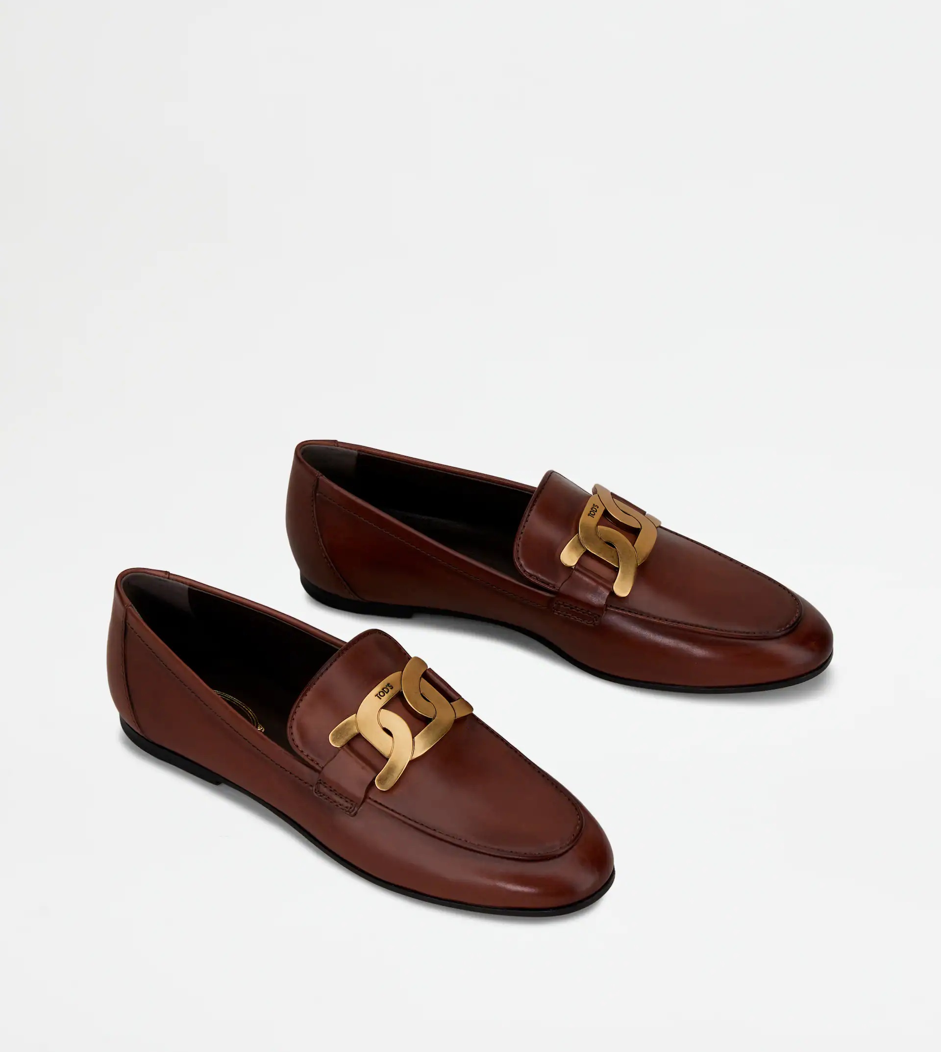 KATE LOAFERS IN LEATHER - BROWN - 3