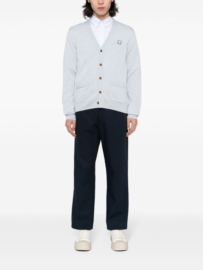 Maison Kitsuné Fox Head-appliqué wool cardigan outlook