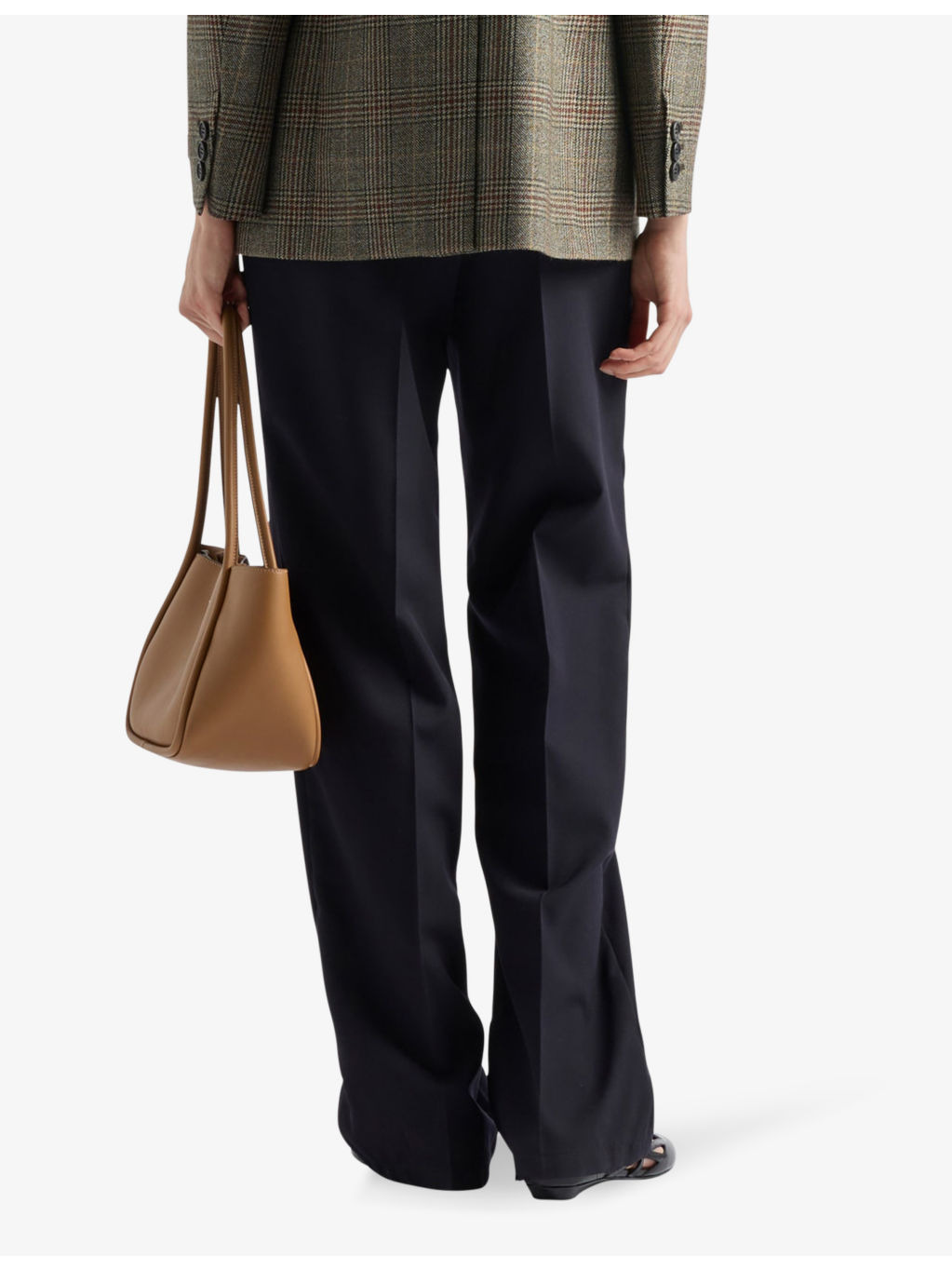 Old-wash brooch-embellished straight-leg mid-rise wool trousers - 4