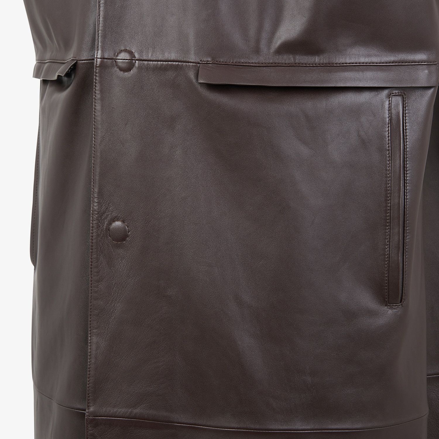 Brown leather vest - 4