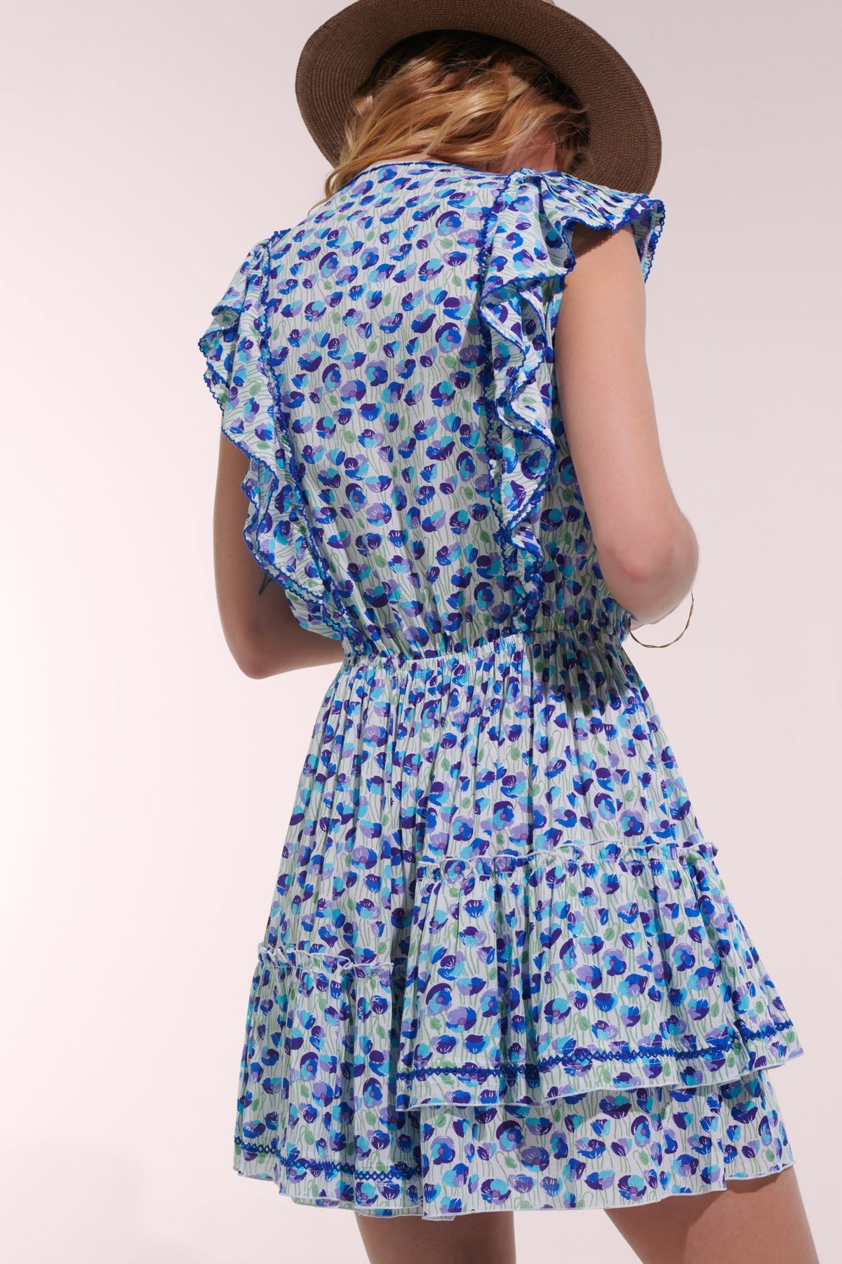Mini Dress Bambi - White Blue Alamy - 3