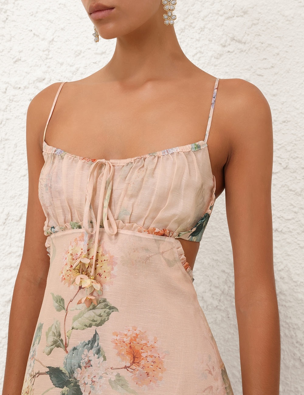 ワンピース ZIMMERMANN ILLUMINATE SLIP DRESS IN LINEN AND SILK Zimmermann ILLUMINATE DRAWN SLIP DRESS | REVERSIBLE