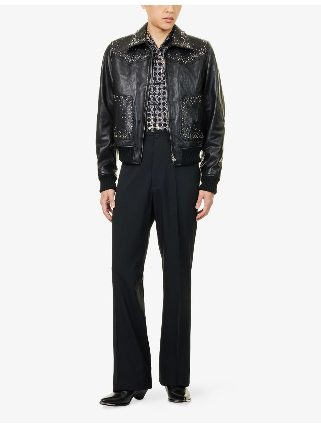 Boot-Cut Straight-Leg Woven Trousers - 2
