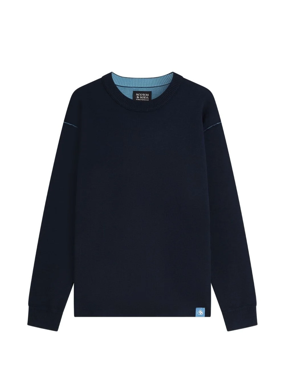 contrast-stitch crew-neck sweater - 1