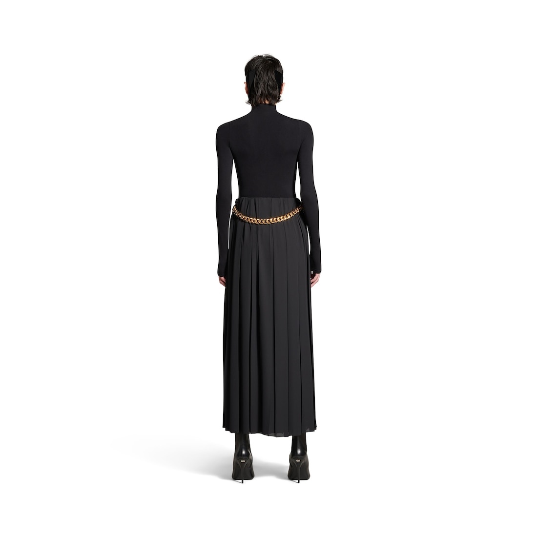 Women's Pleated Skirt in Black - 4