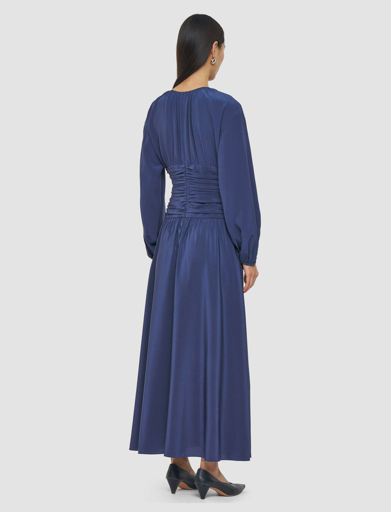 Leila Crepe de Chine Knot Silk Dress 3
