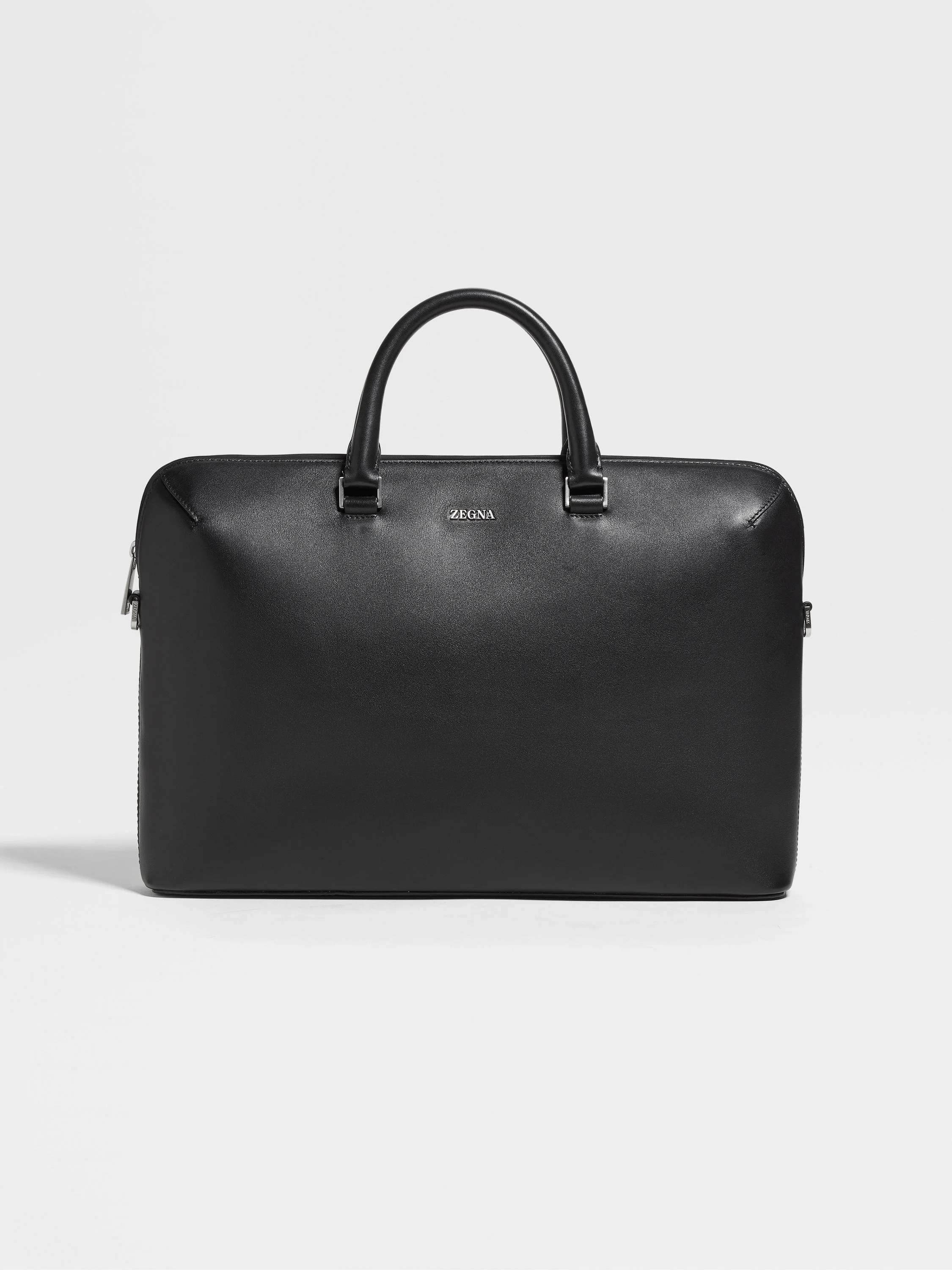 BLACK LEATHER BUSINESS BAG - 1