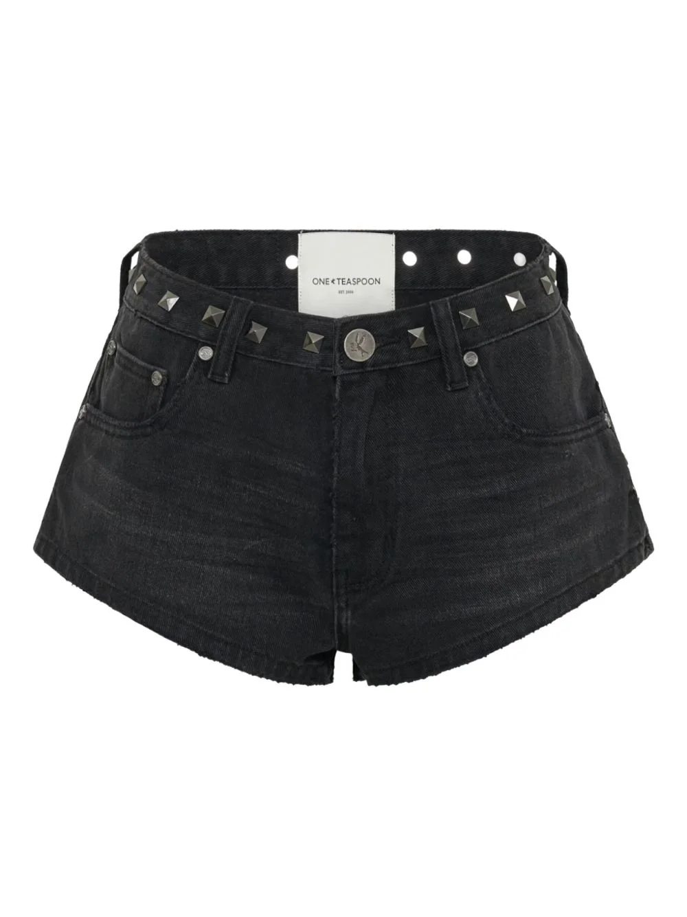 studded five-pockets shorts - 1