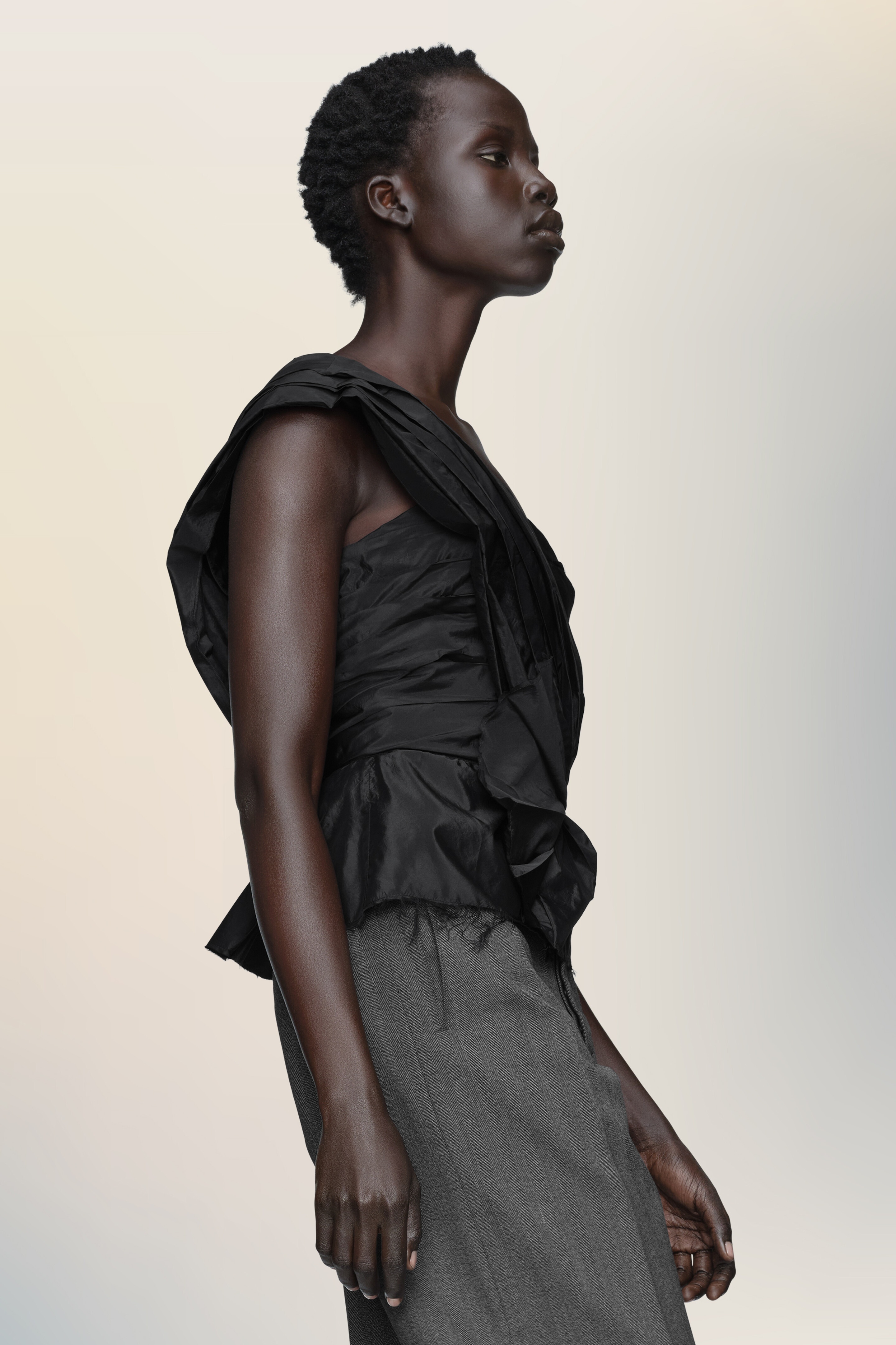 Asymmetric draped top - 4