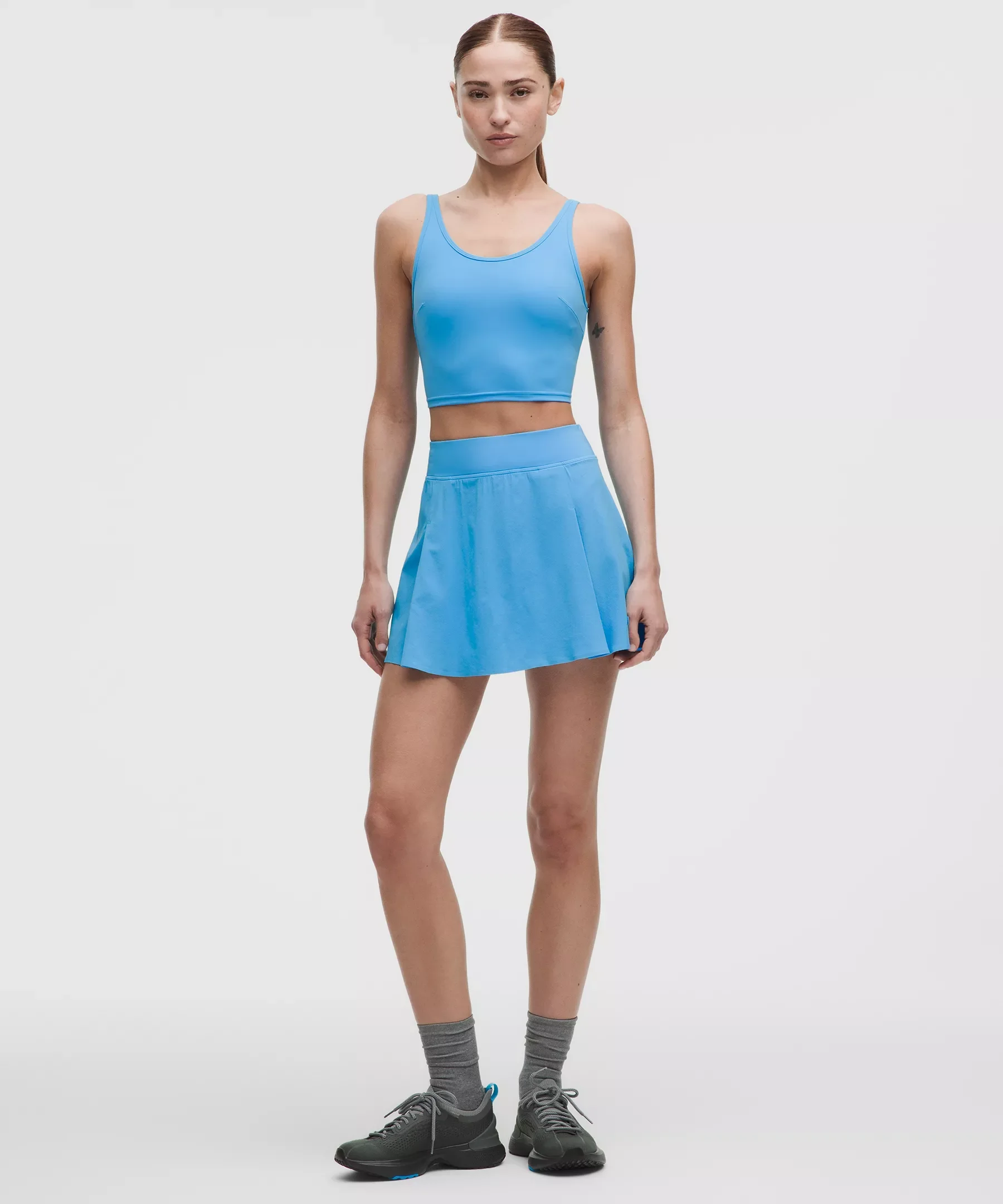 A-Line Side-Pleat Tennis Skirt - 1