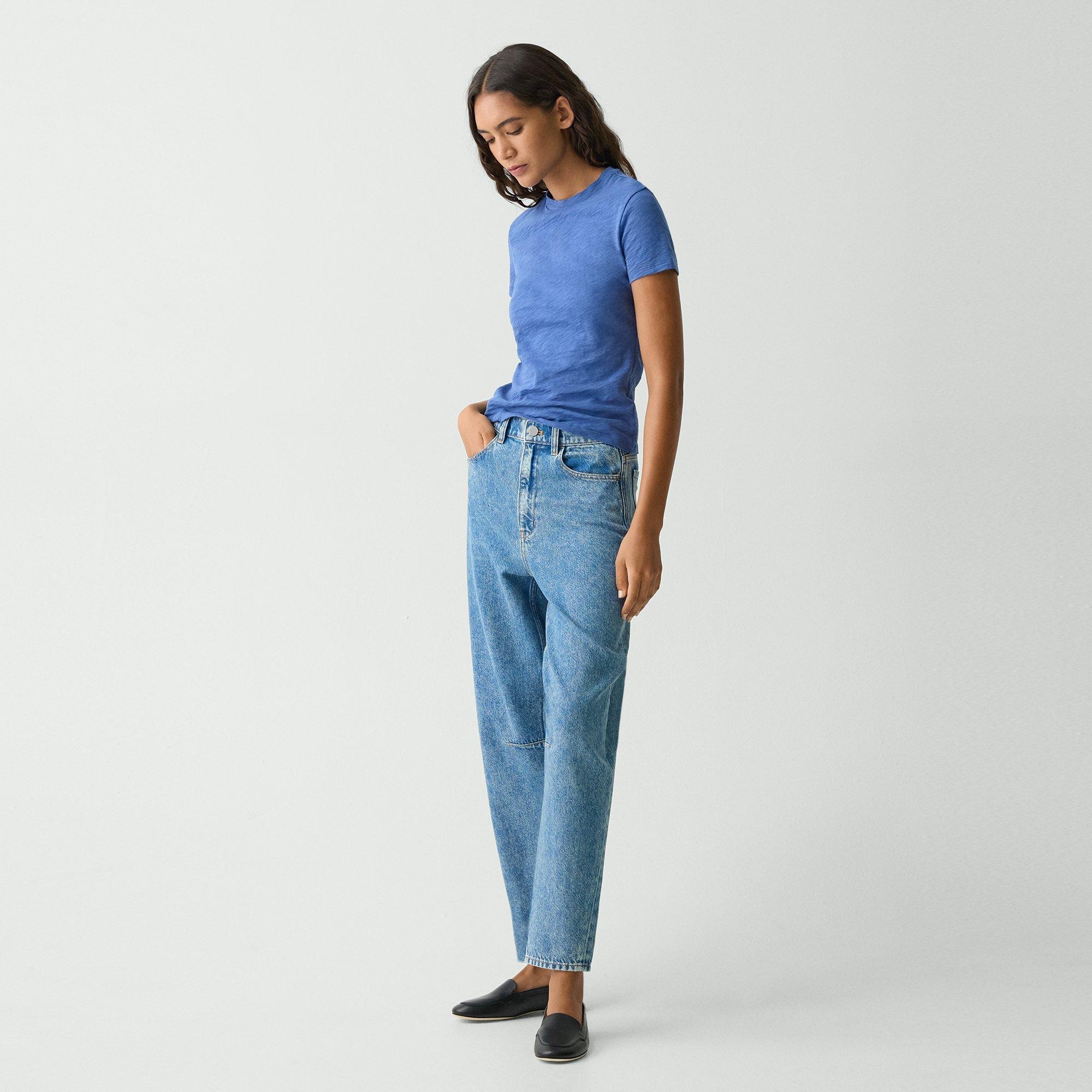 Cropped Barrel Pant in Relaxed Denim - 3