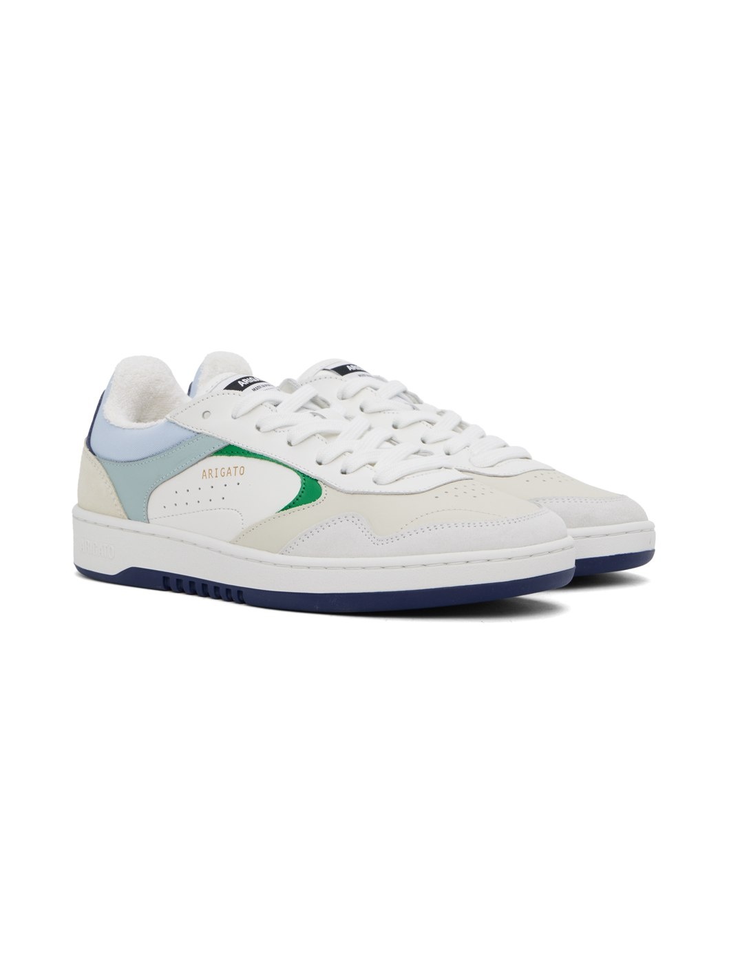 White & Blue Arlo Sneakers - 4
