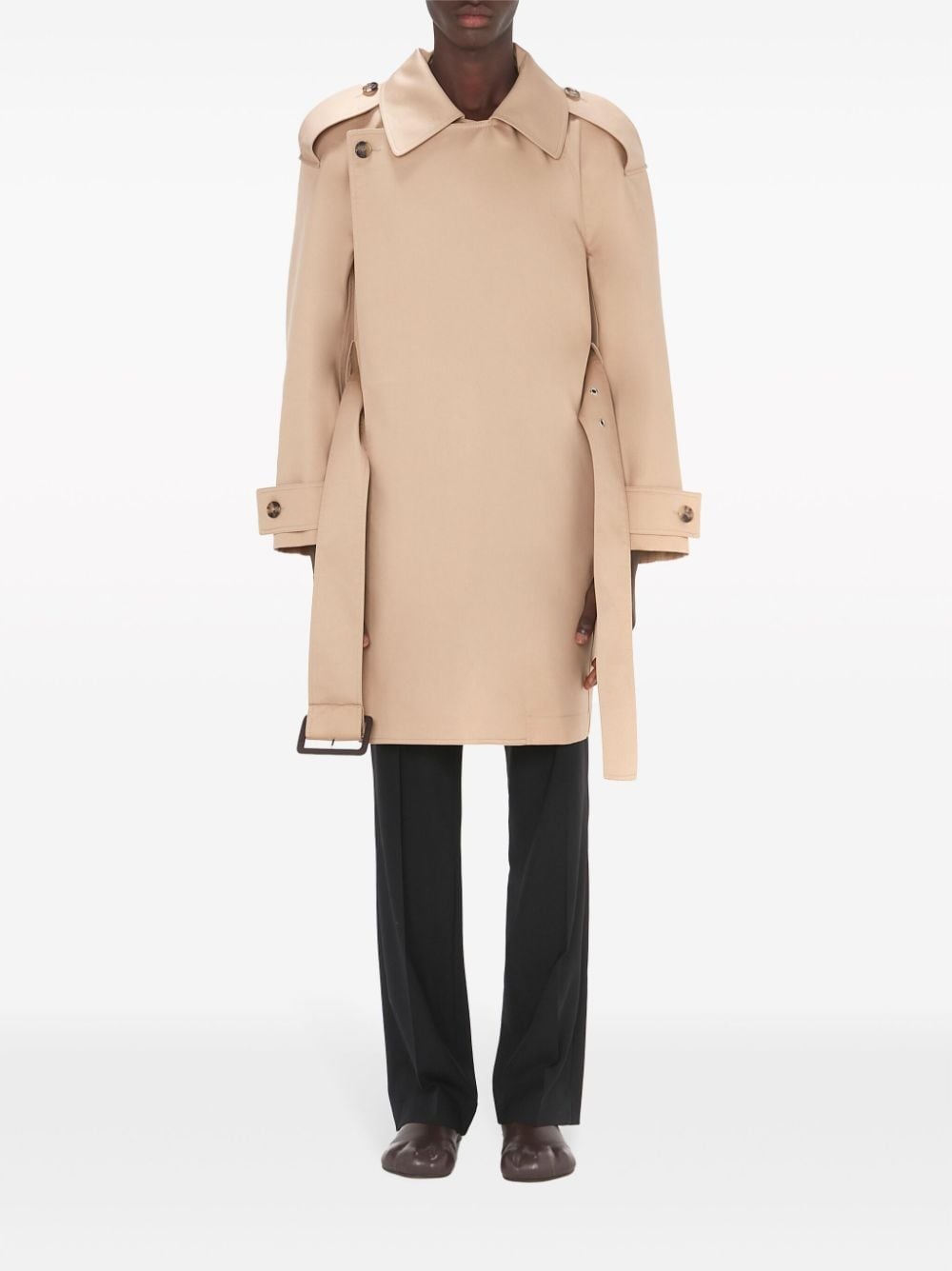 wrap-front trench coat - 2