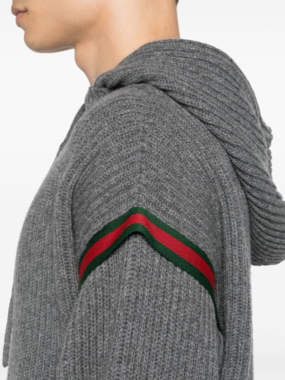 cashmere ribbed-knit hoodie - 5