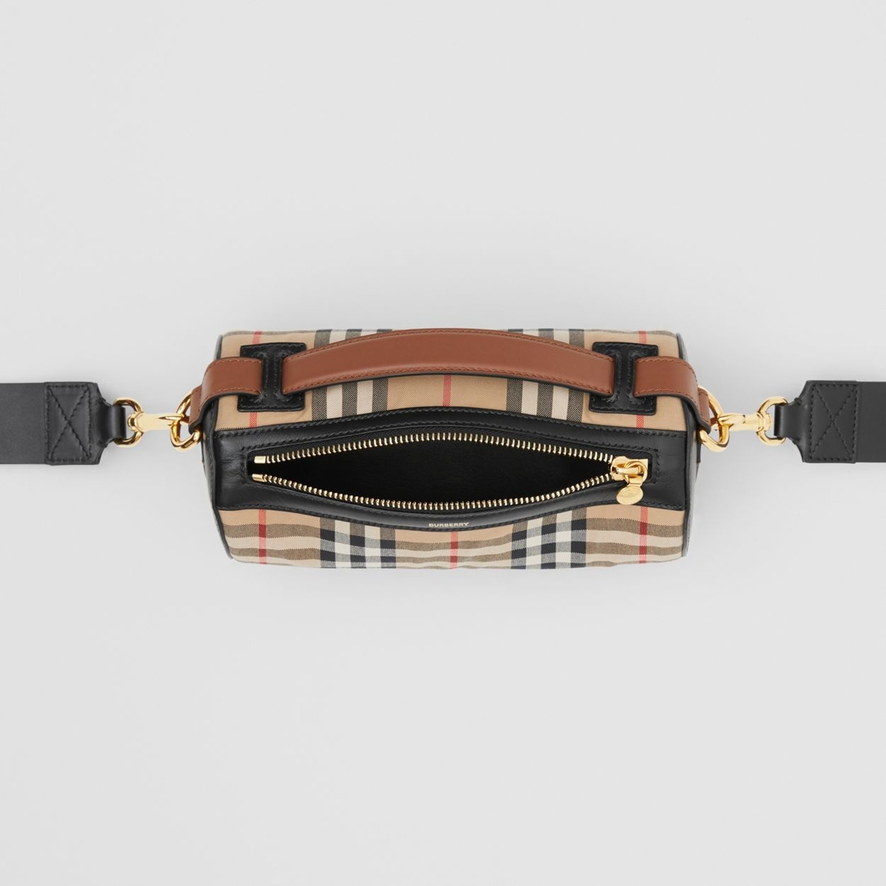 The Vintage Check and Leather Barrel Bag - 5