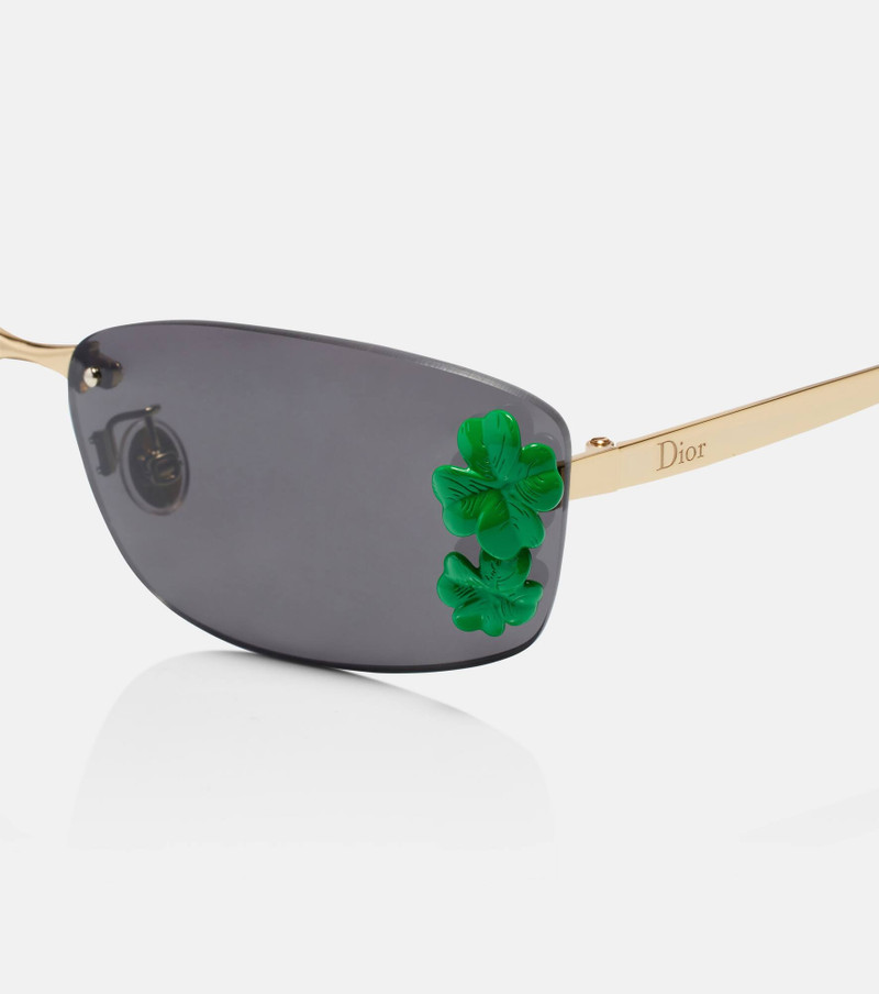 Dior Dior Clover embellished rectangular sunglasses outlook