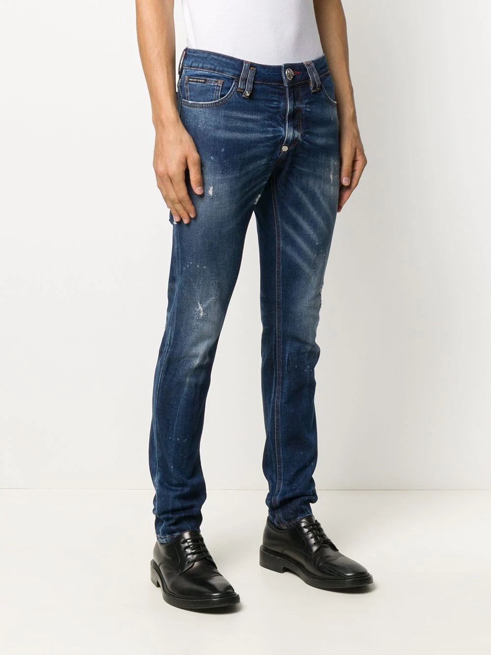 distressed slim-fit jeans - 3