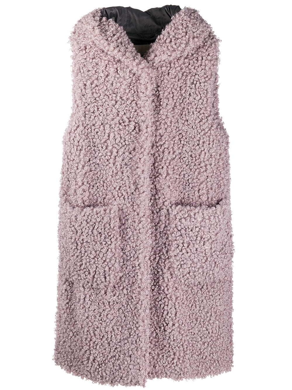 faux shearling sleeveless jacket - 1