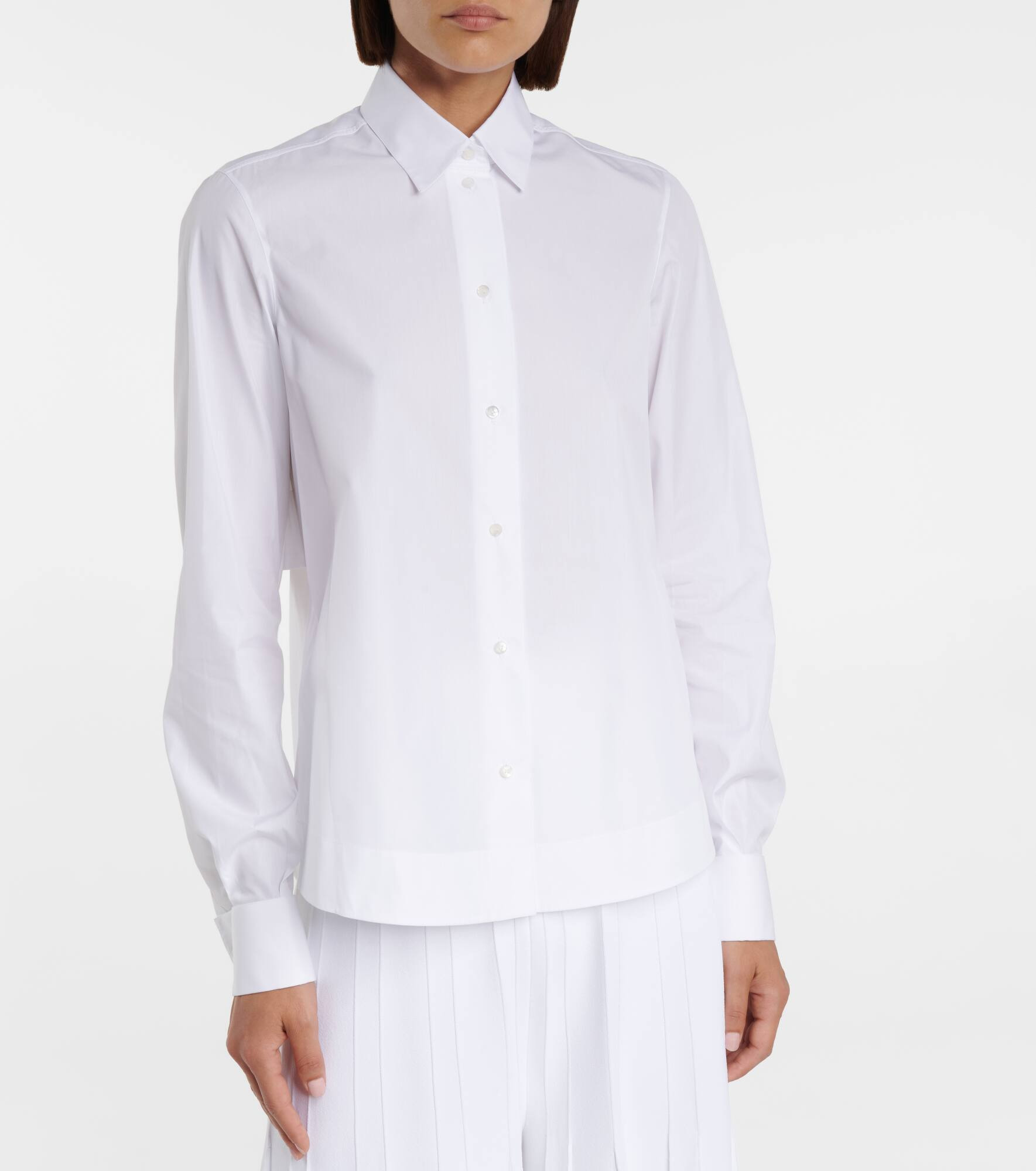 Cotton-blend poplin shirt - 4