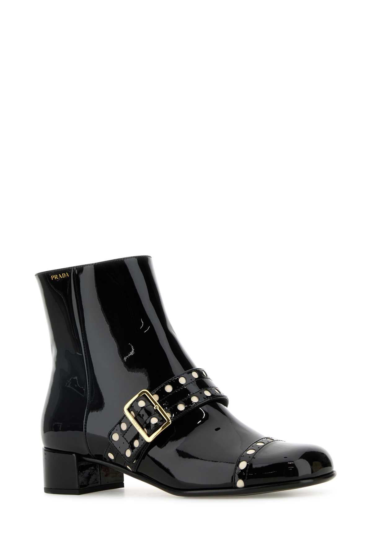 Prada Women Black Leather Ankle Boots - 2