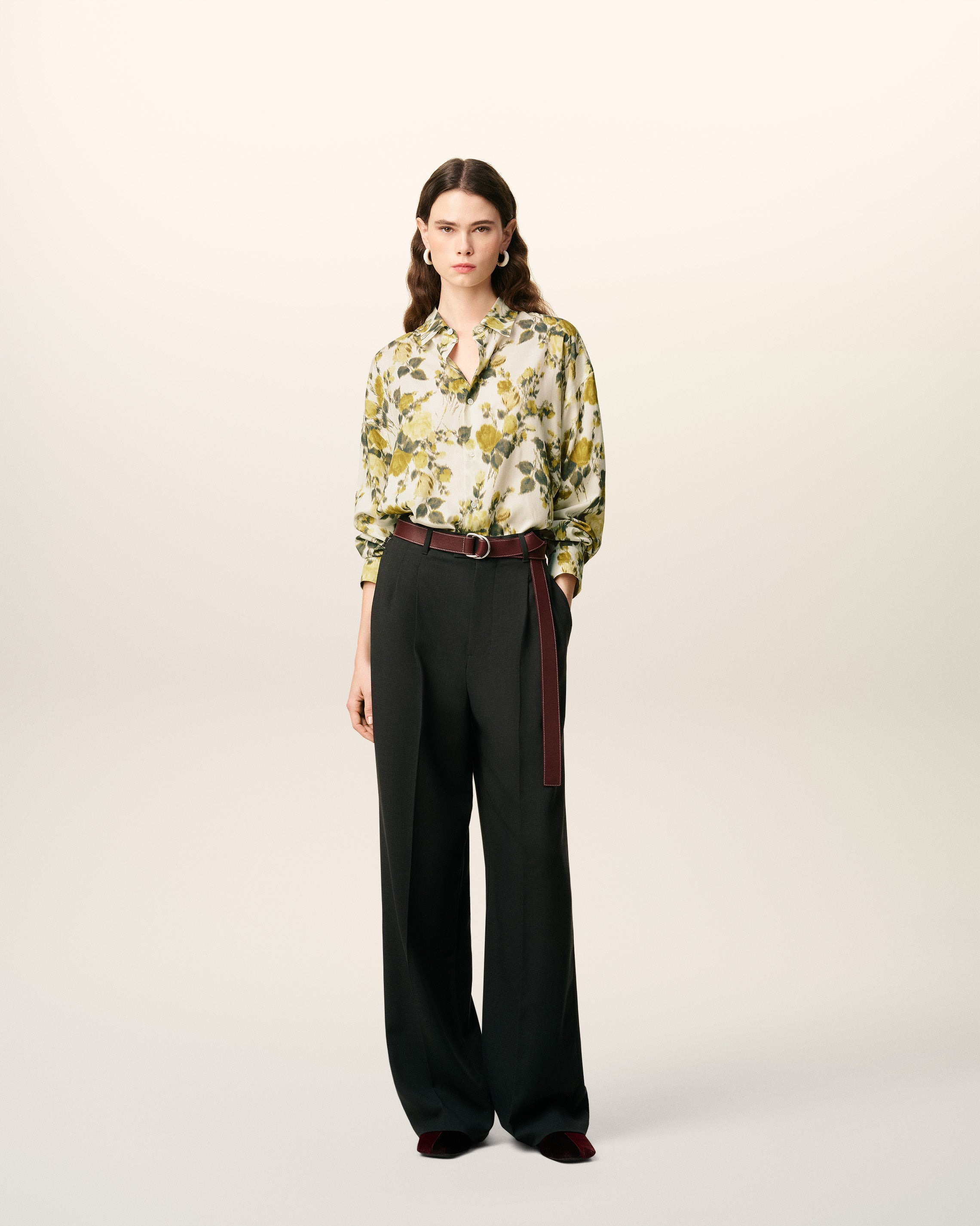 GREEN FLOWER PRINTED BOXY SHIRT - 12
