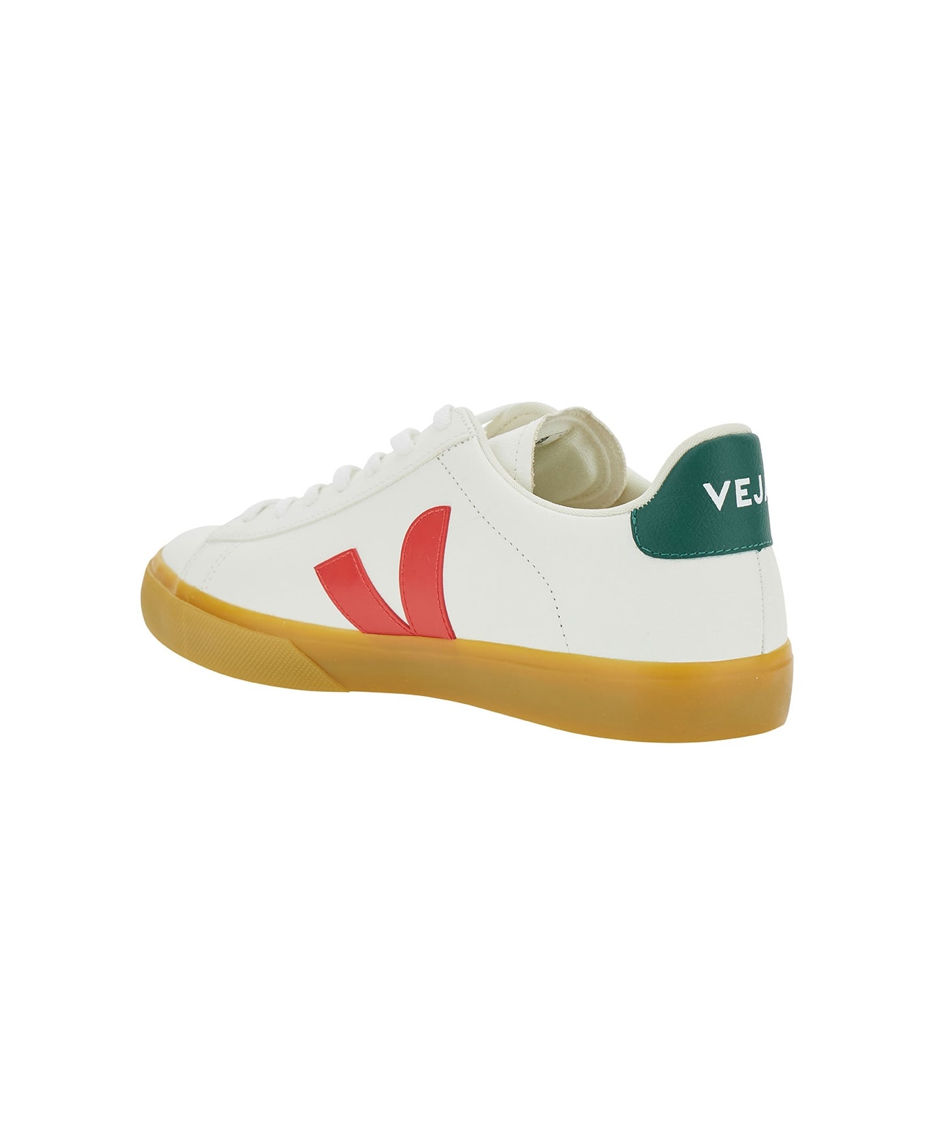 'campo' White Low Top Sneakers With Logo Detail In Leather Man - 3