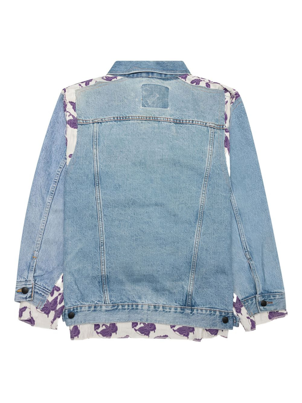 butterfly-print denim jacket - 2