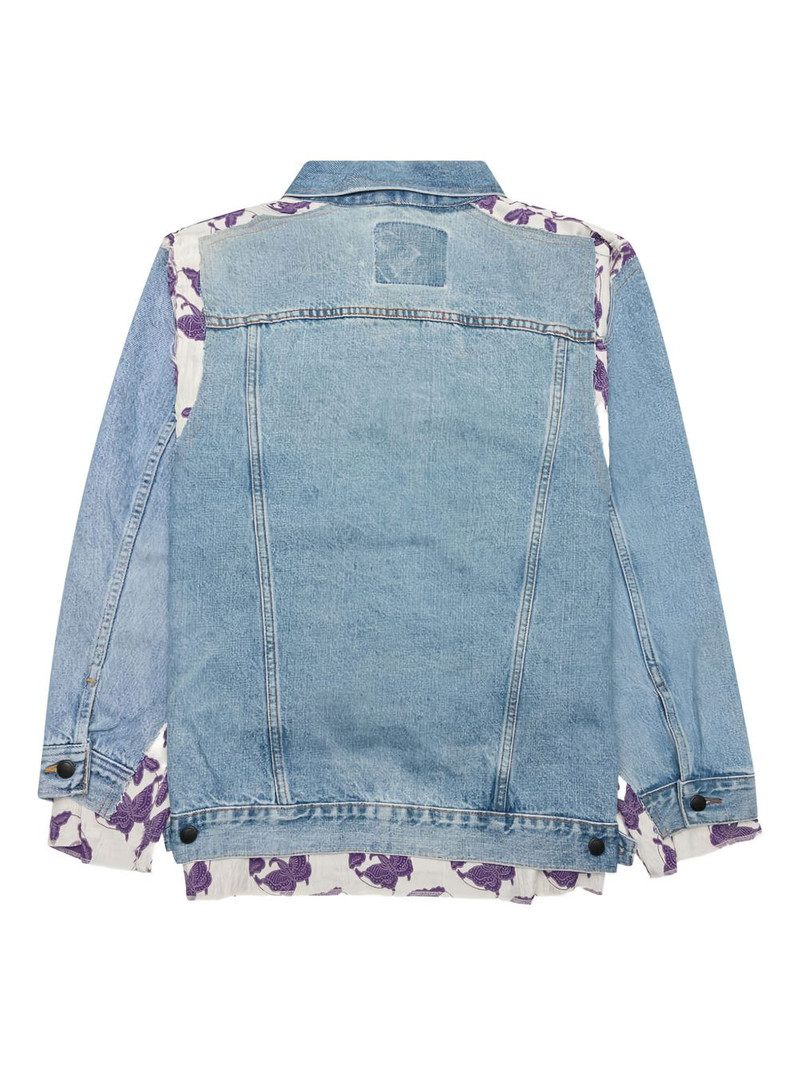 NEEDLES butterfly-print denim jacket outlook