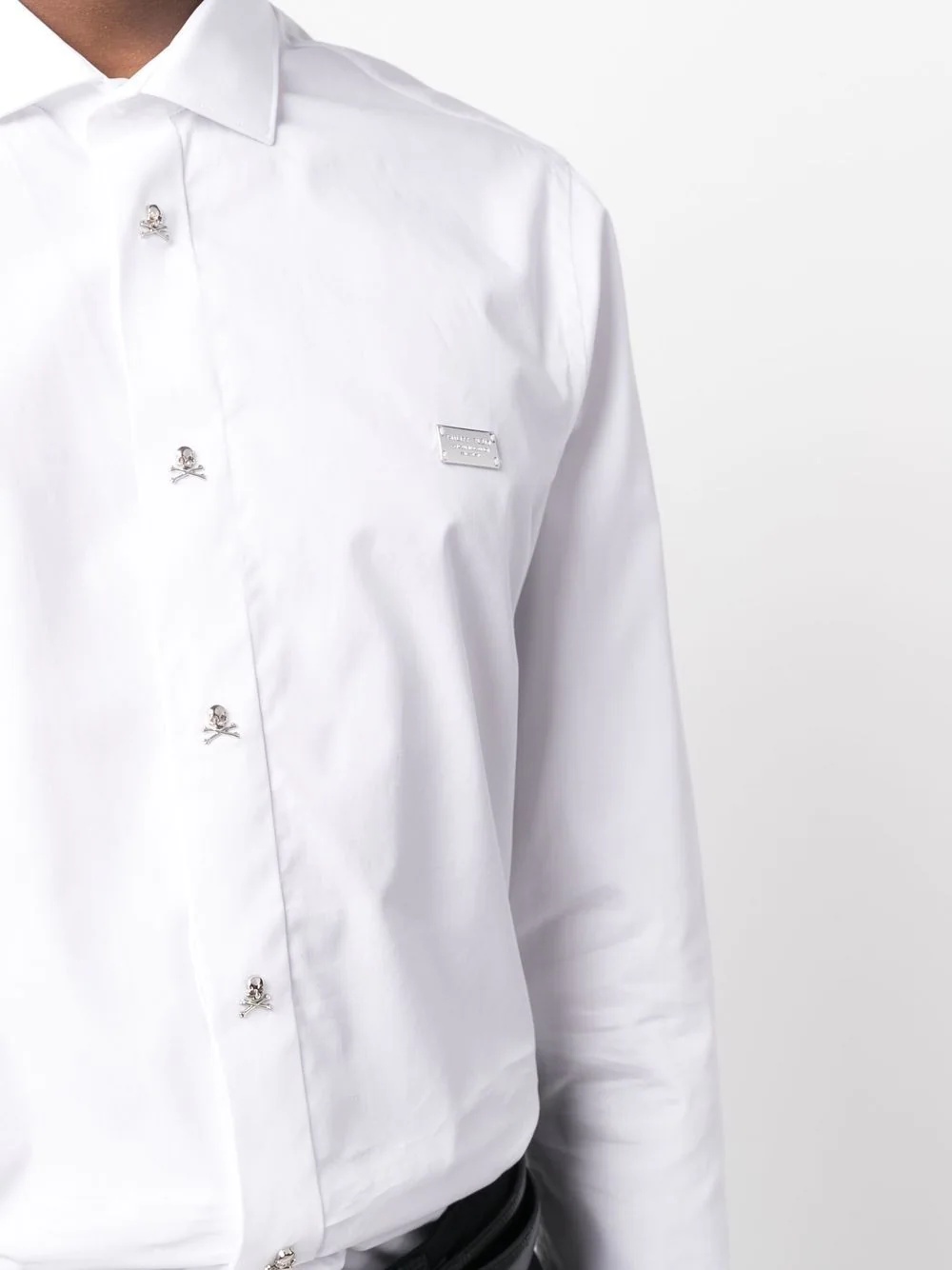 chest logo-plaque detail shirt - 5