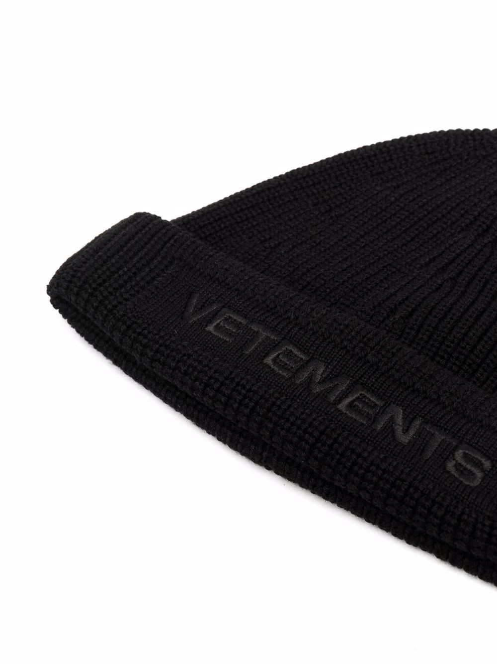 embroidered logo chunky-knit beanie - 2