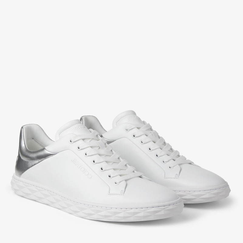 Diamond Light/m Ii
White Leather and- Silver Metallic Nappa Low-Top Trainers 2