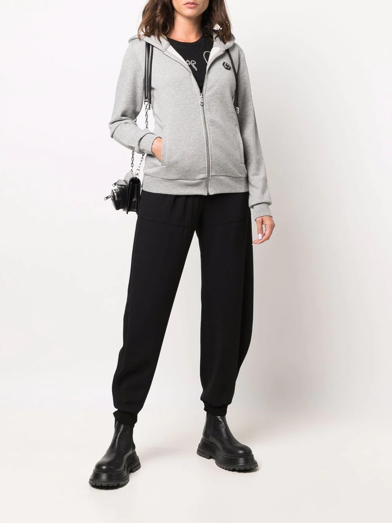 PHILIPP PLEIN logo-patch zip-up hoodie outlook