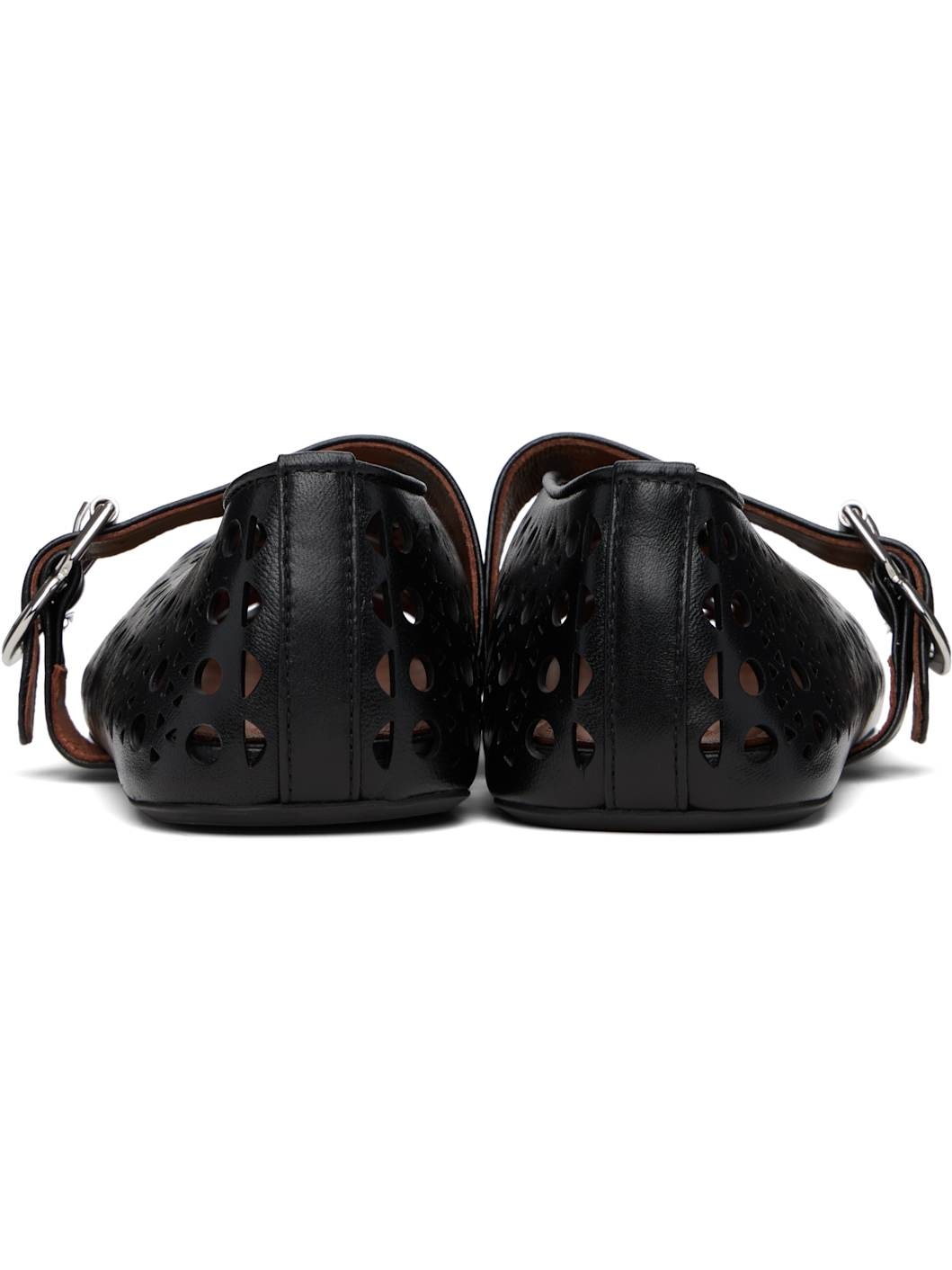 Black Vienne Lambskin Ballerina Flats - 2