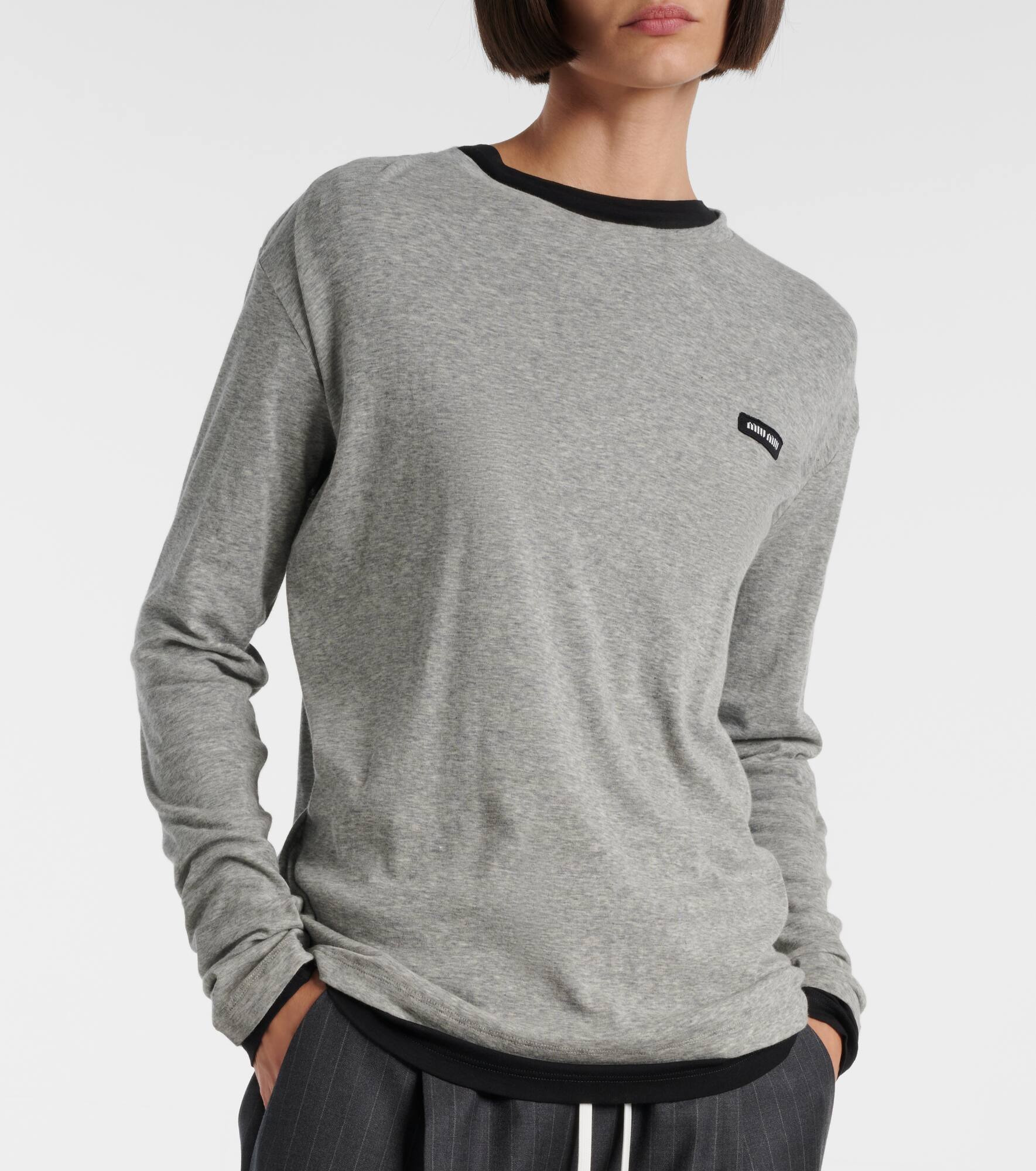 Embroidered cotton jersey T-shirt - 5