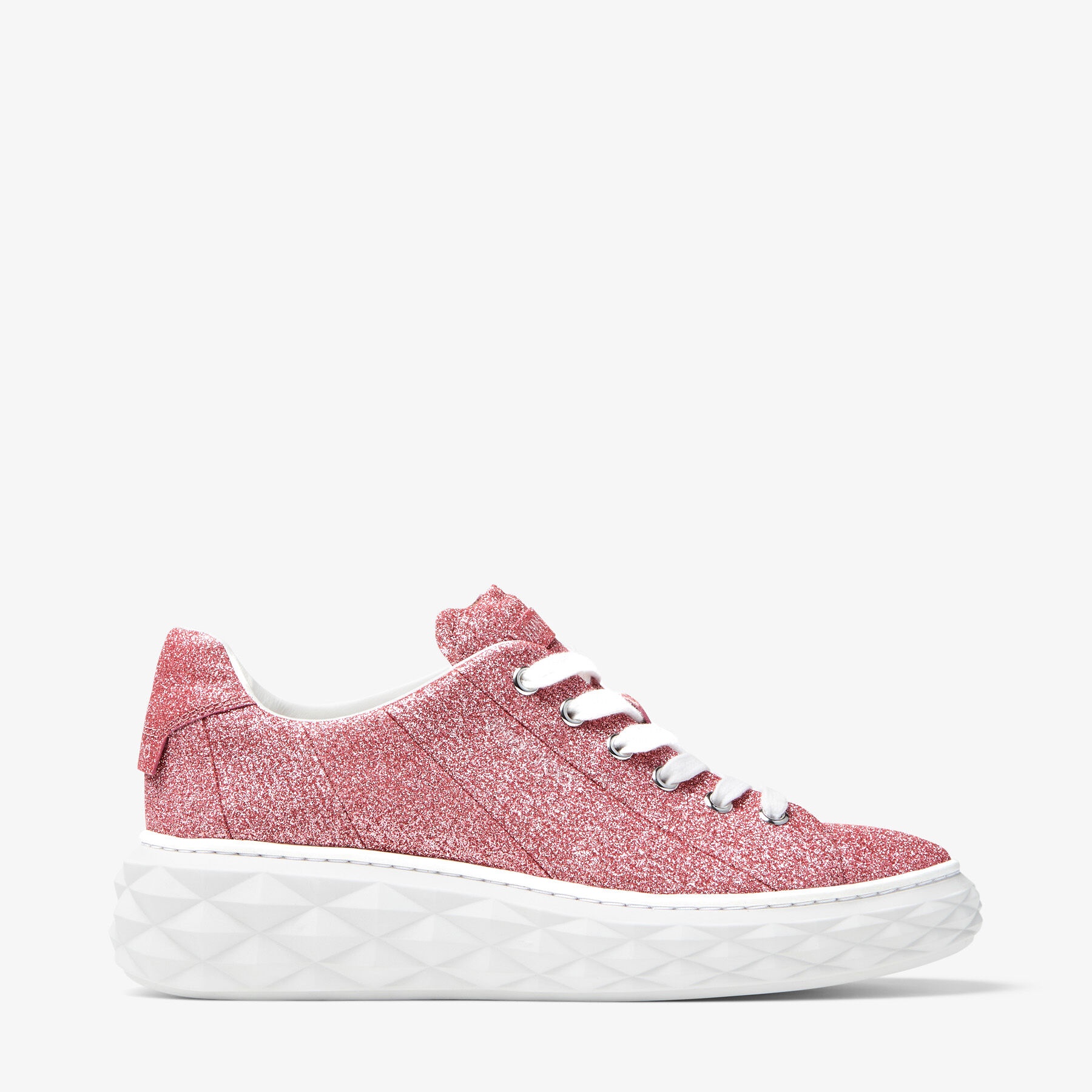 Diamond Light Maxi/F
Glitter Pink Nappa Leather Low-Top Trainers with Platform Sole - 1