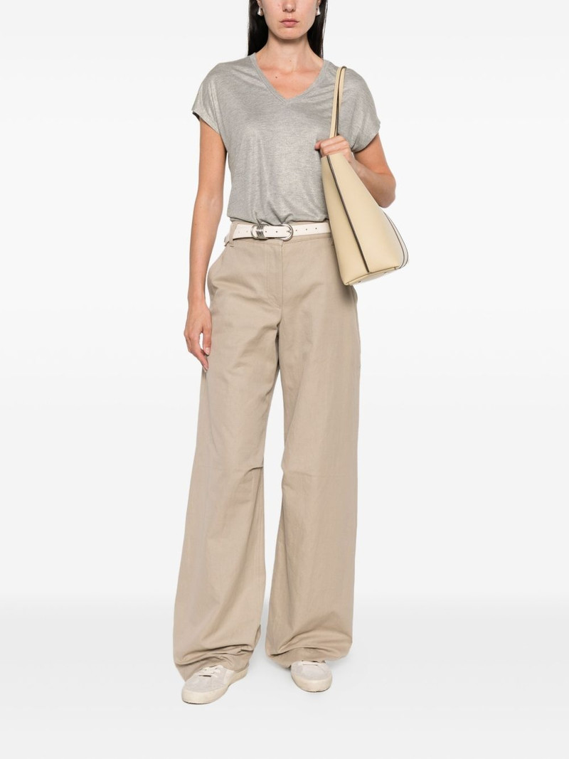 Herno metallic v-neck tee outlook