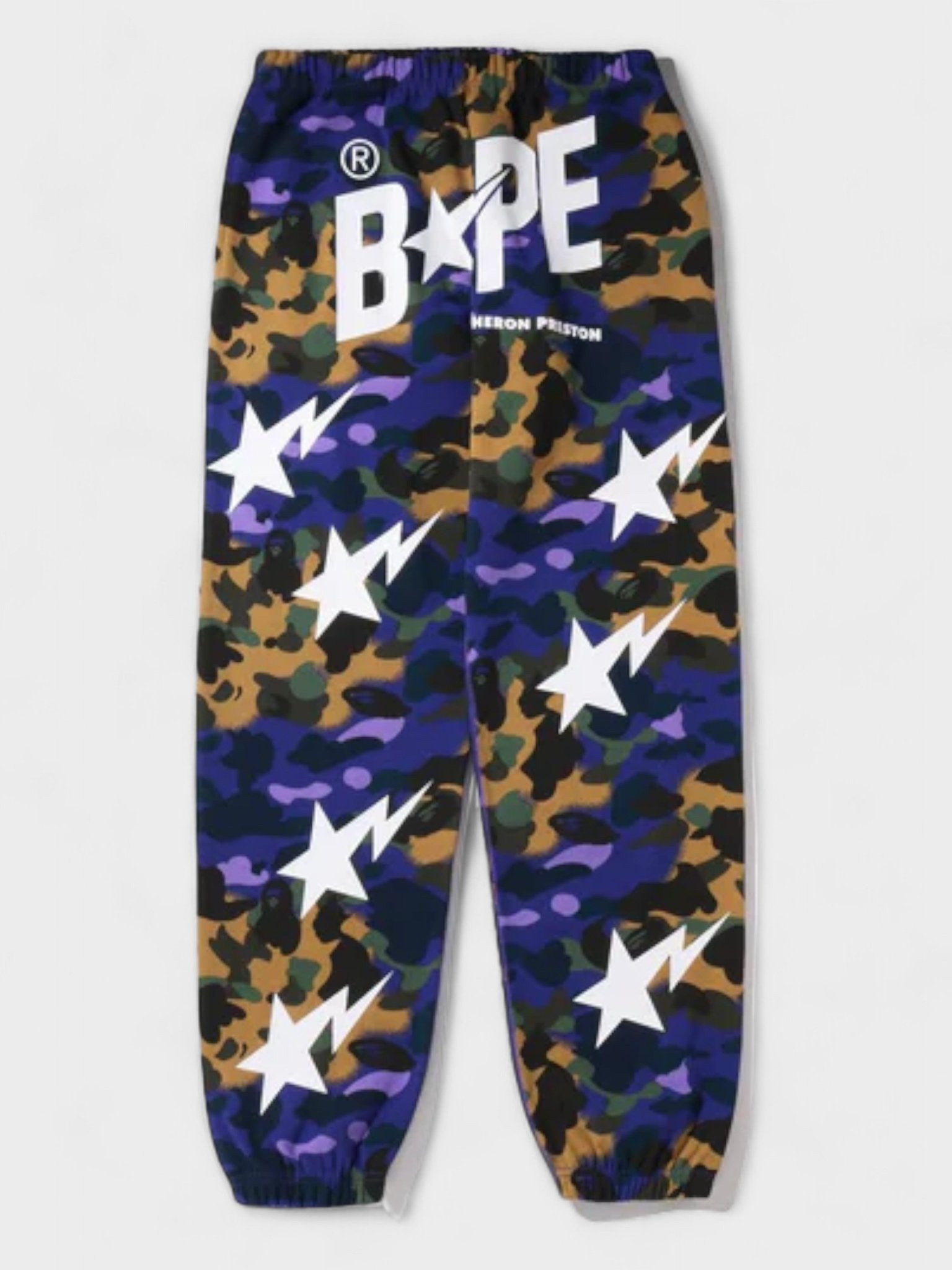 BAPE X HERON PRESTON MIX 1ST CAMO SWEAT PANTS - 1