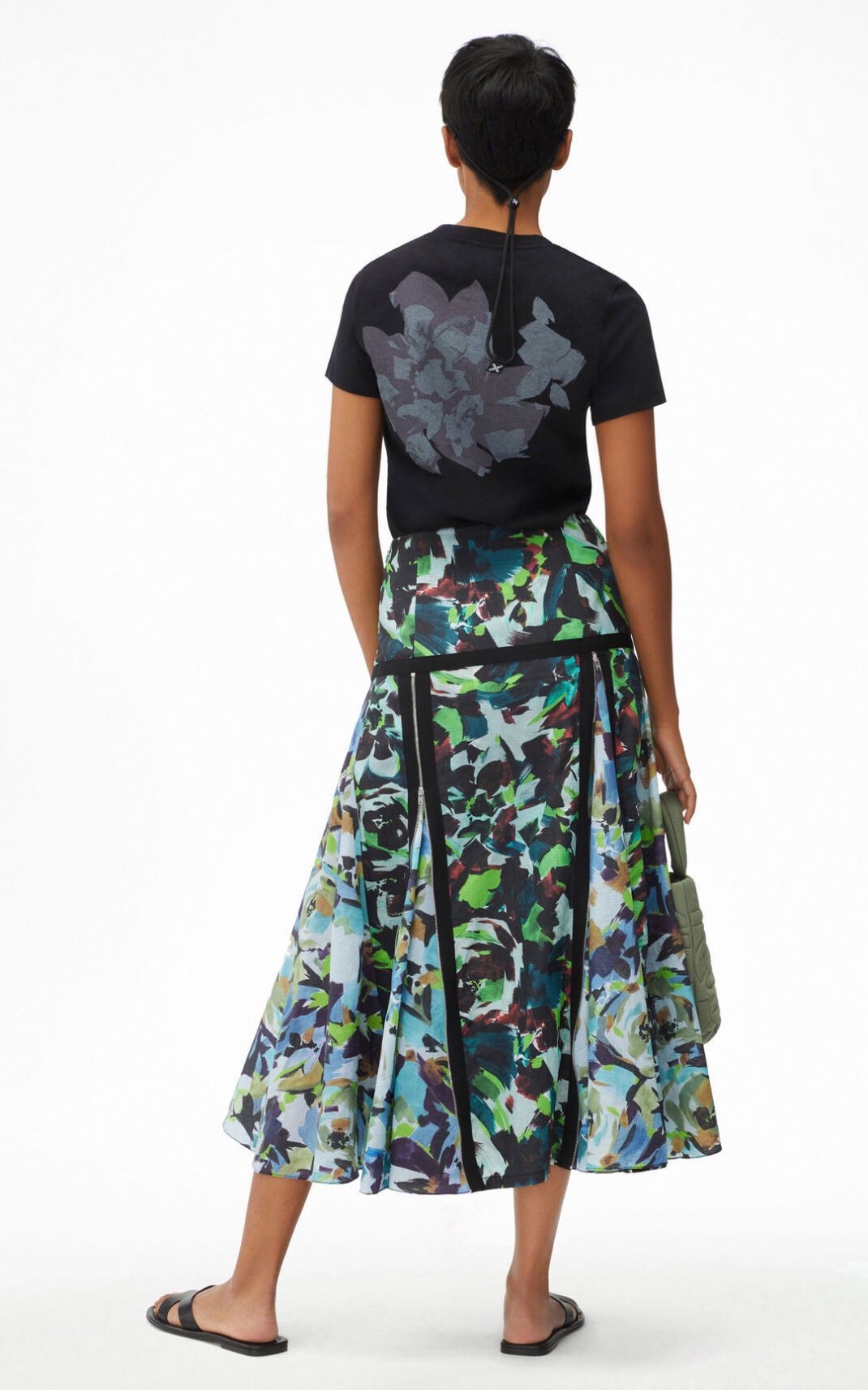'Archive Floral' midi skirt - 3