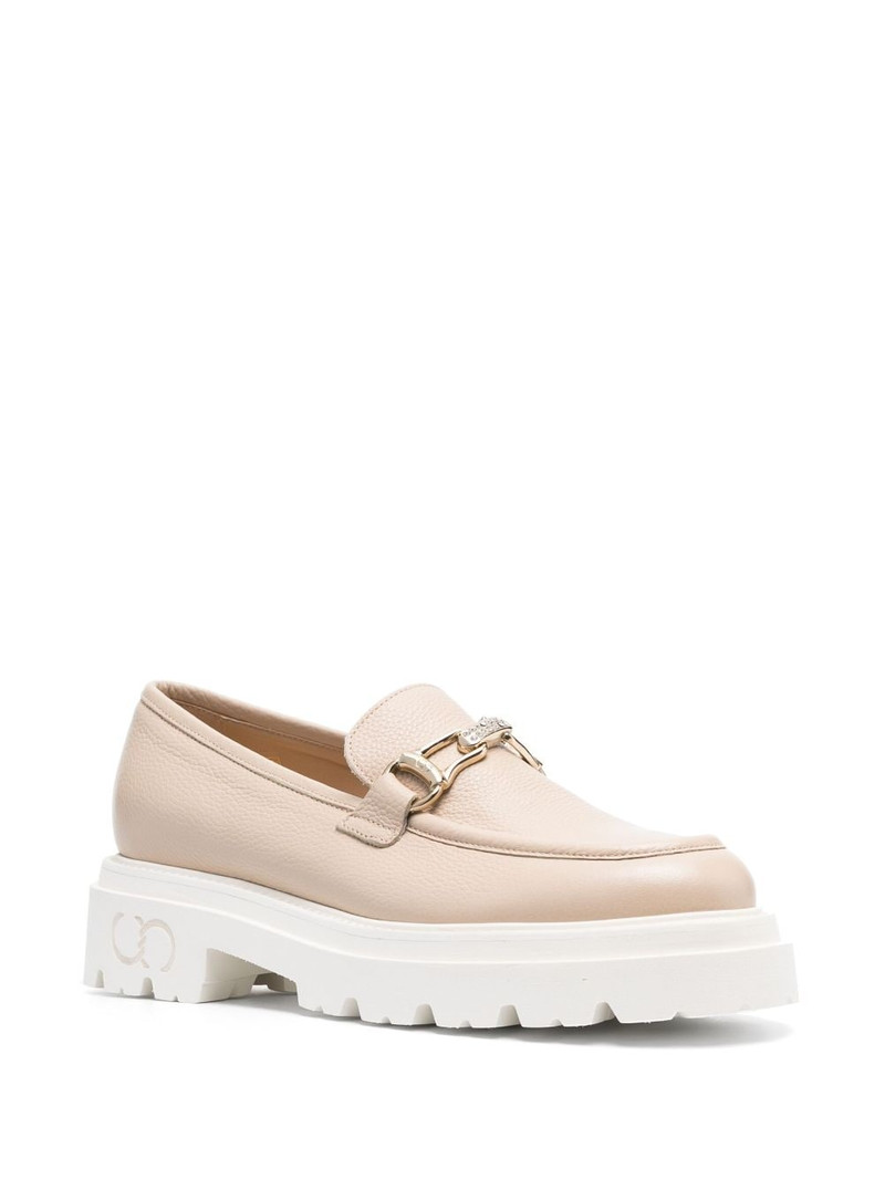 CASADEI logo-engraved hardware leather mocassins outlook