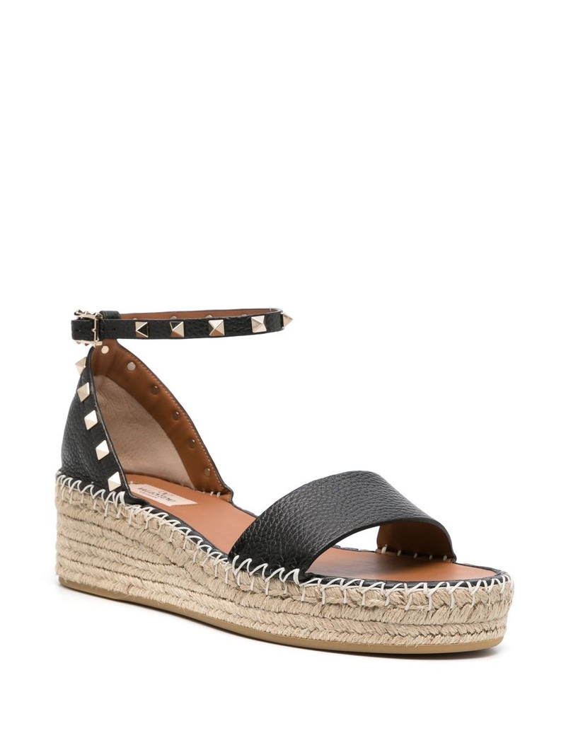 Valentino Rockstud 55mm flatform espadrilles outlook