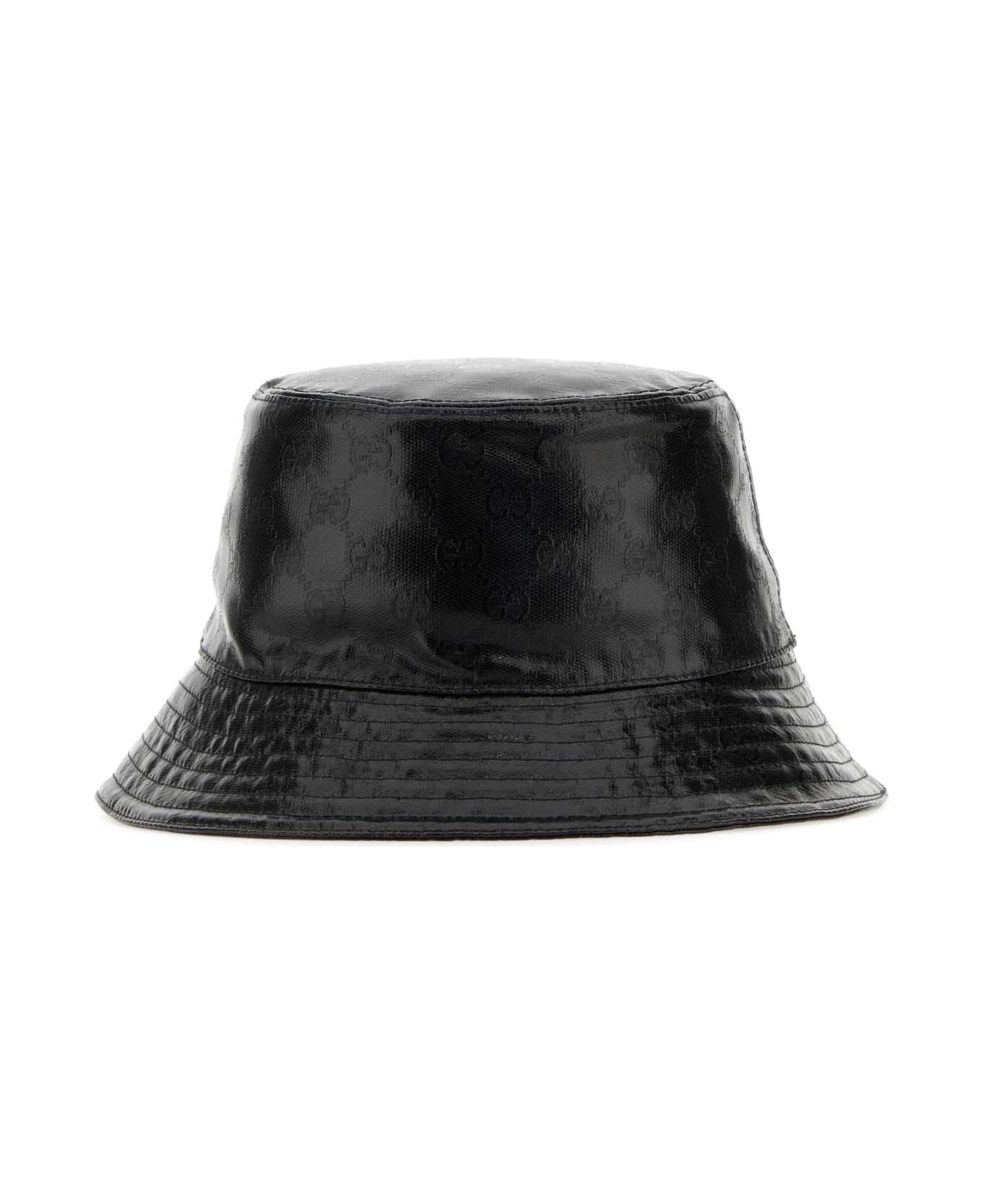 Black Gg Crystal Bucket Hat - 1