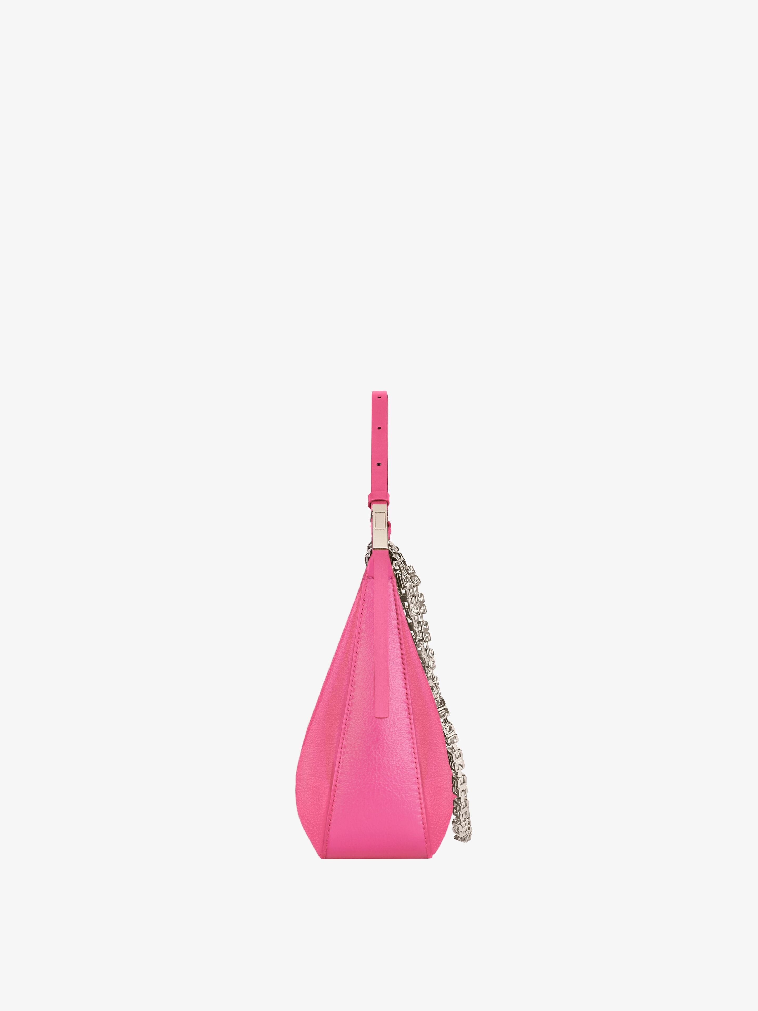 SMALL MOON CUT OUT BAG IN LEATHER WITH CHAIN - 3