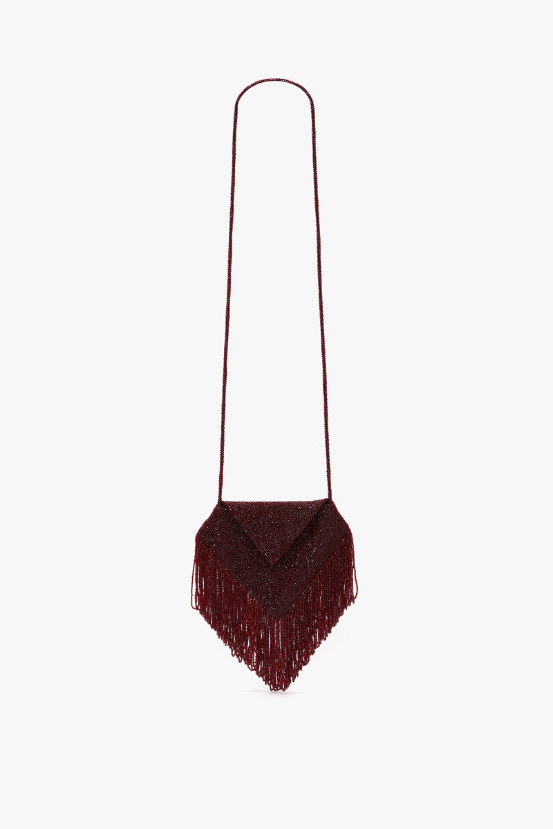 Manhattan Beaded Pouch In Burgundy 1