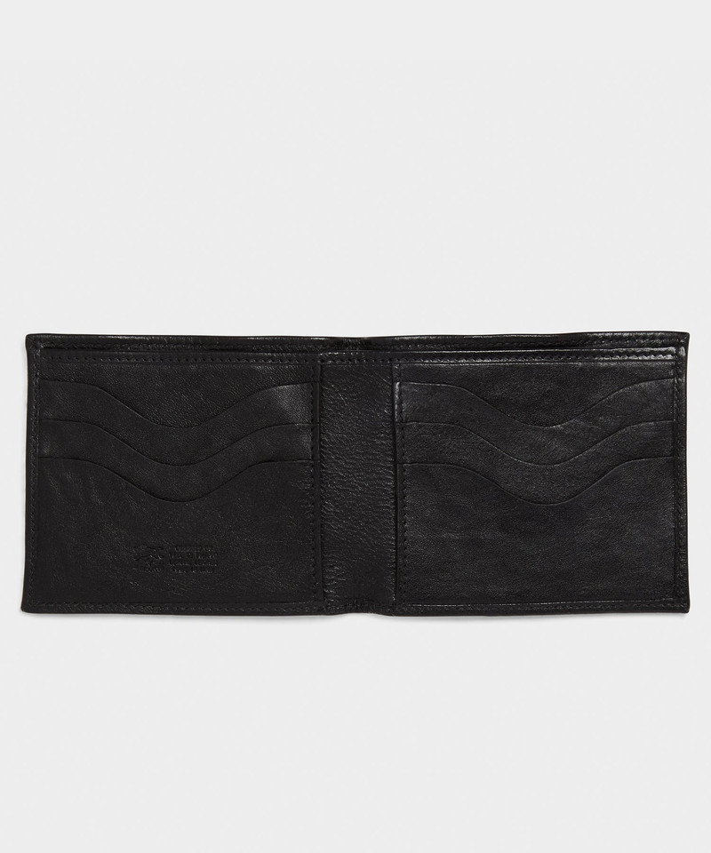 IL BISONTE Il Bisonte Leather Bi-fold Wallet in Black outlook
