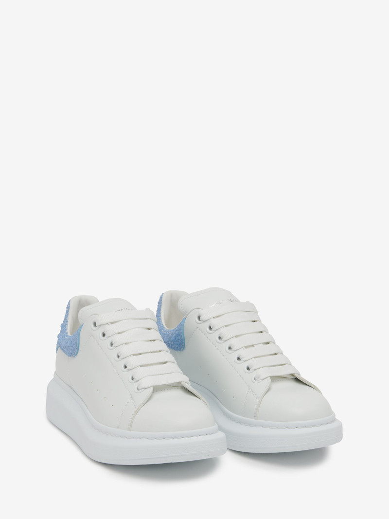 Alexander McQueen Women's Oversized Sneaker in Powder Blue/silver outlook