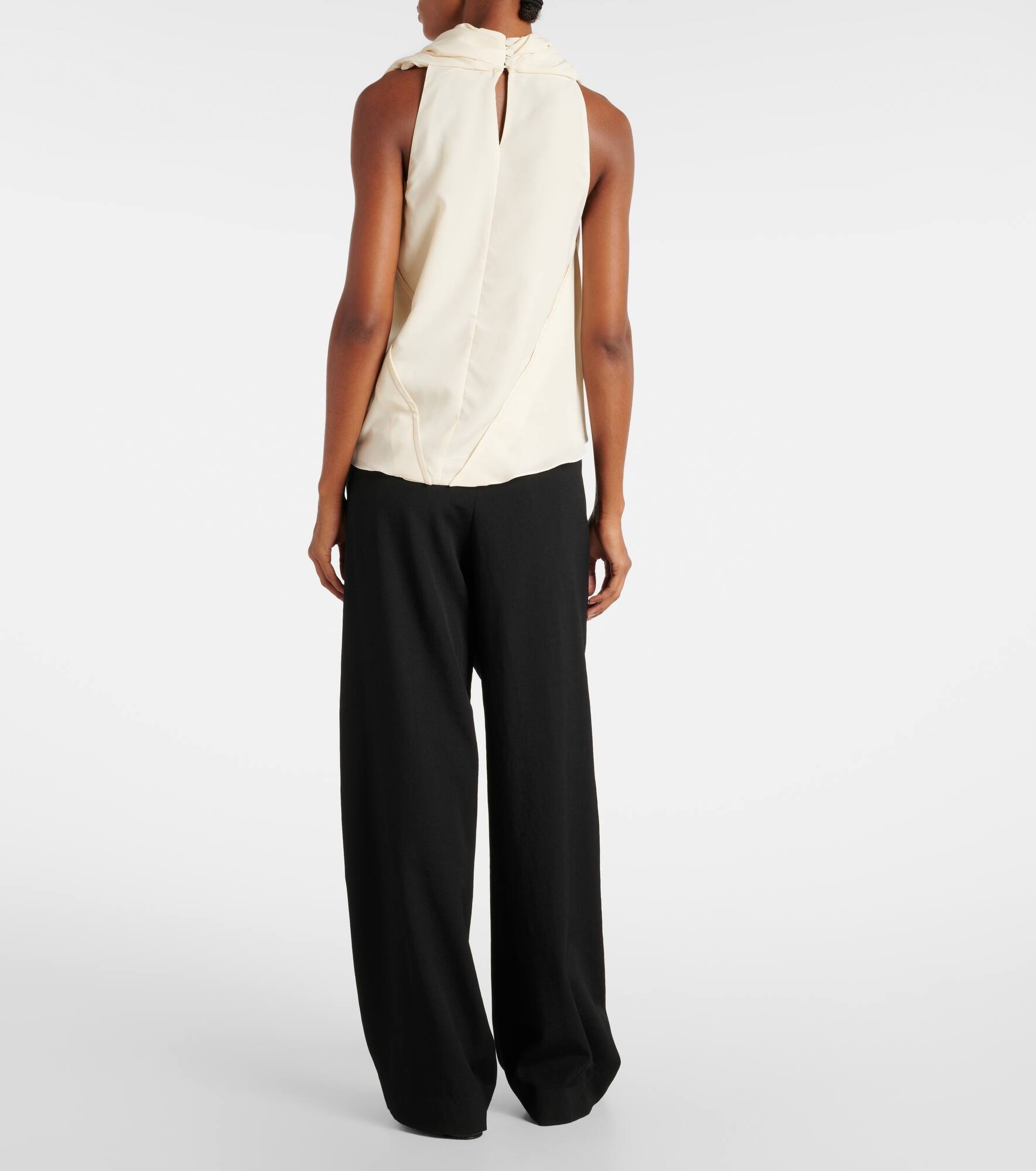 Sleary draped crêpe top - 3