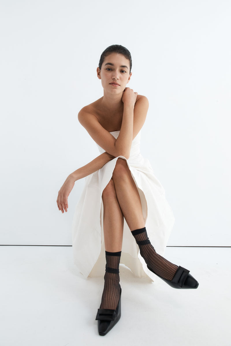 Sculpted Cotton Strapless Dress - Milk - 10