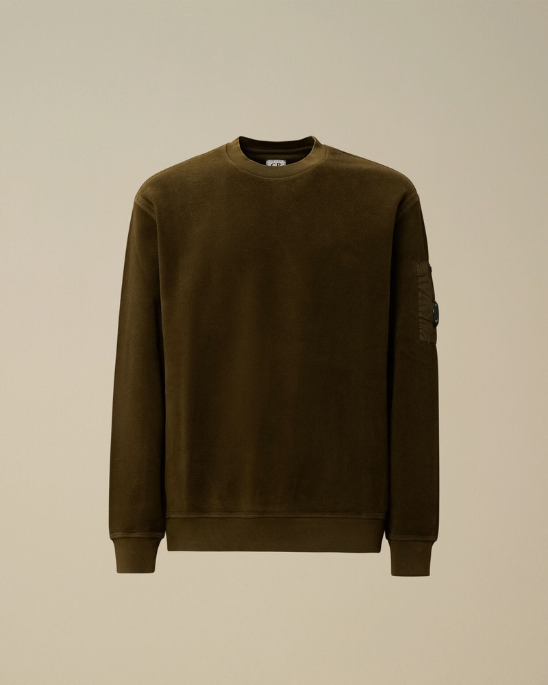 Brushed Emerized Diagonal Fleece Crewneck Sweatshirt 1