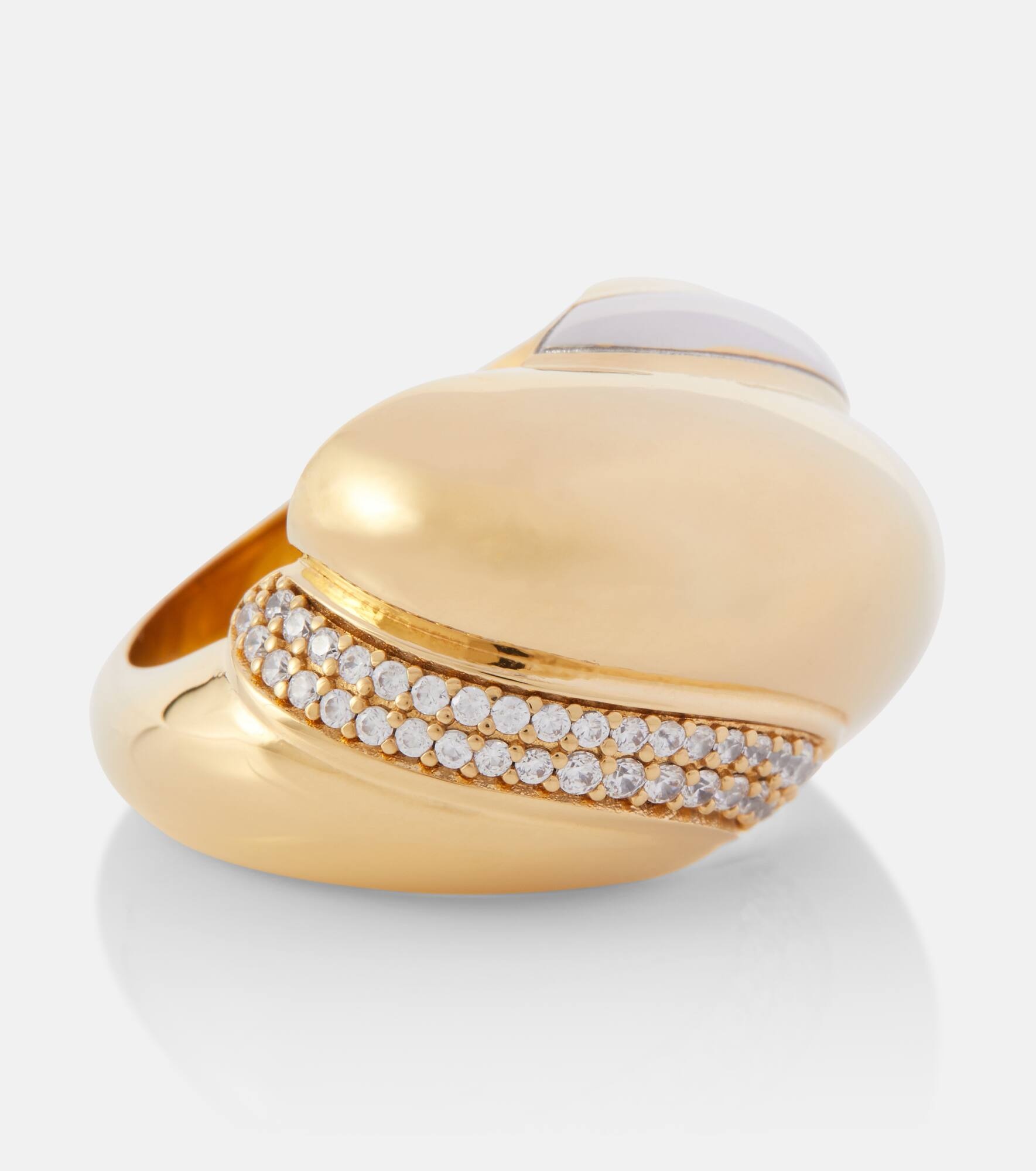 Whirlwind crystal-embellished ring - 2