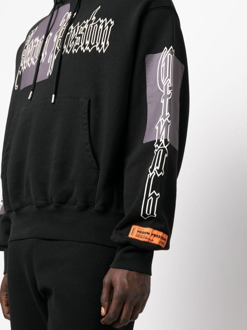 logo-print cotton hoodie - 5